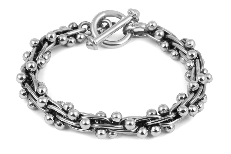 Silver bracelet toggle clasp