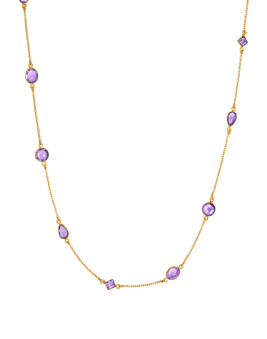 Amethyst stone gold necklace 24