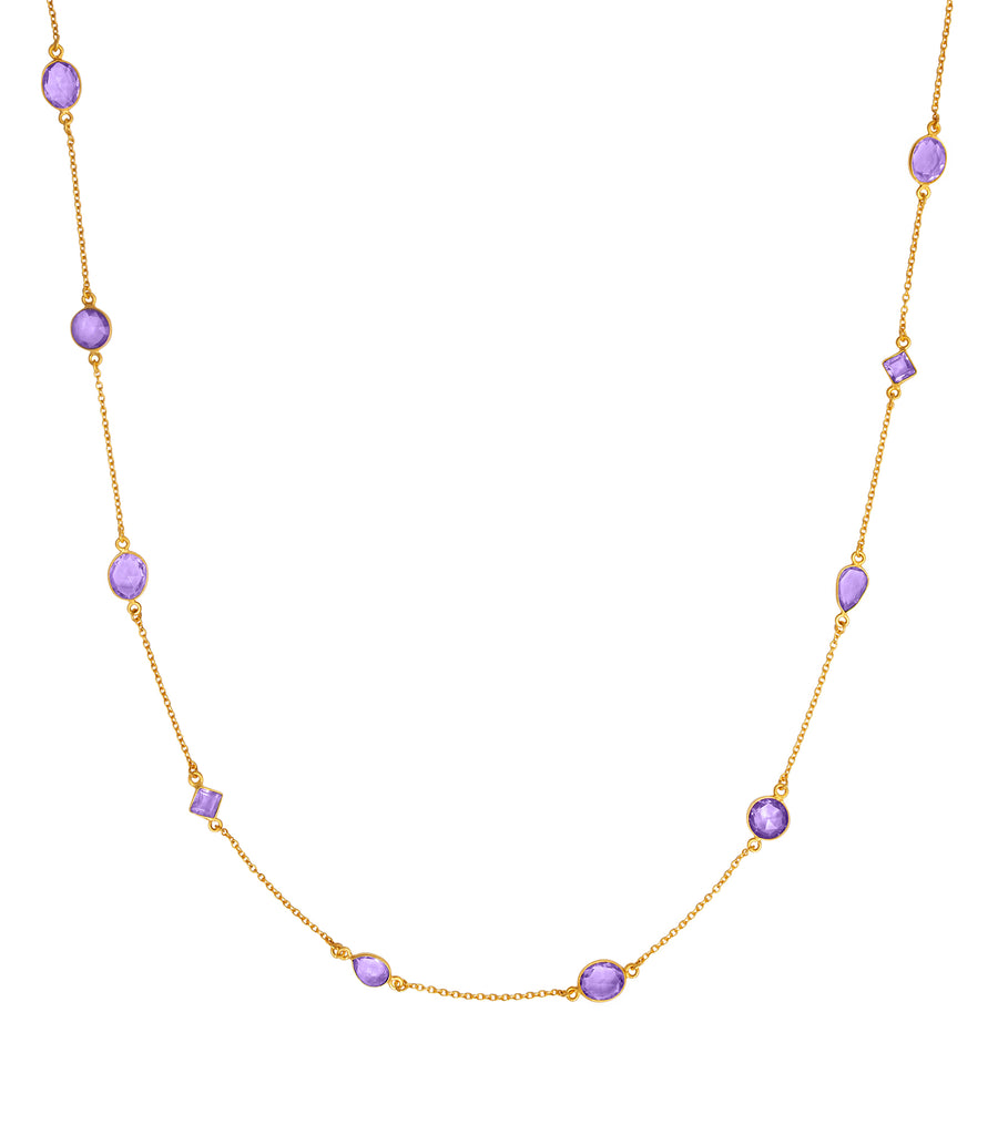 Amethyst stone gold necklace 34