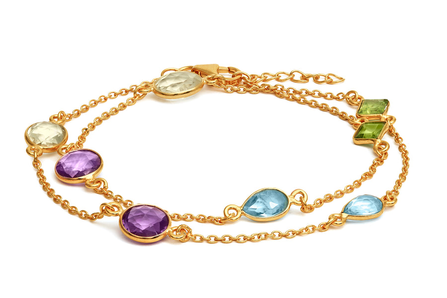 Gold multi stone bracelet 15