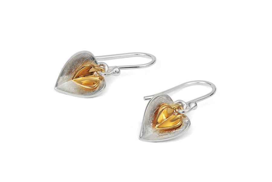 Gold Heart Drop earrings